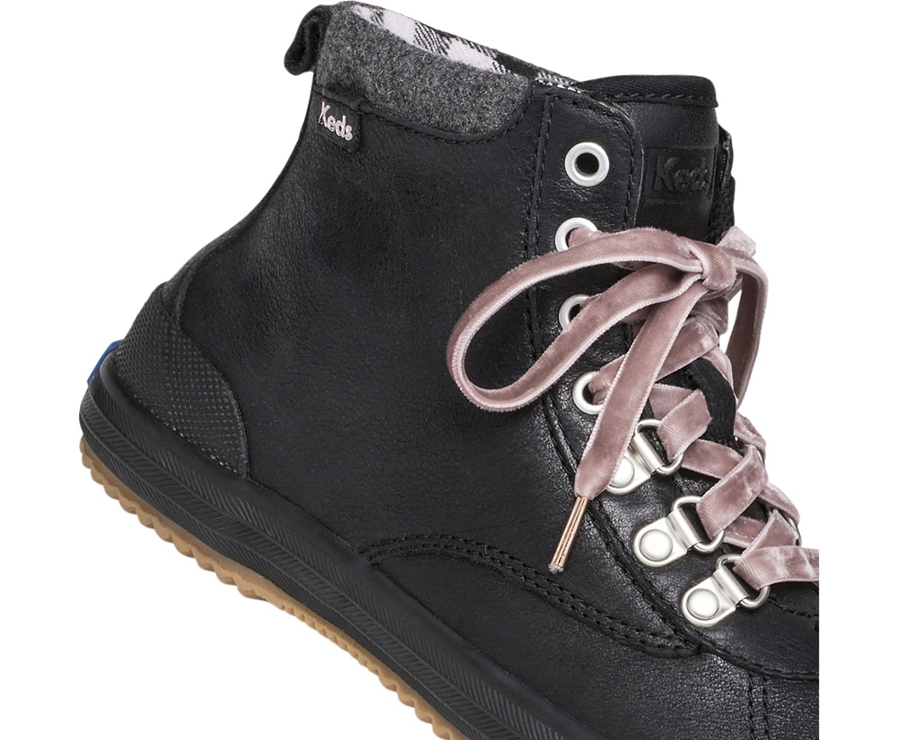 Botas Keds Mujer Negras - Scout Water-Resistant Cuero W/ Thinsulate™ - 956-HSRCWL